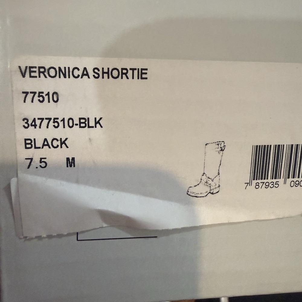 Frye Veronica Shortie Boots Womens 7.5 Black Leather Engineer Moto Biker Harness - Picture 16 of 16